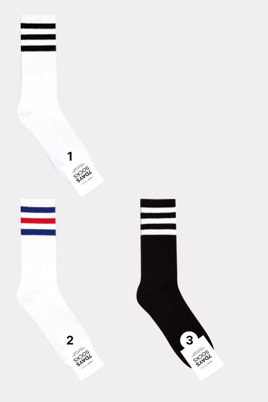 Men's Crew Double Cushion 3 line Socks
