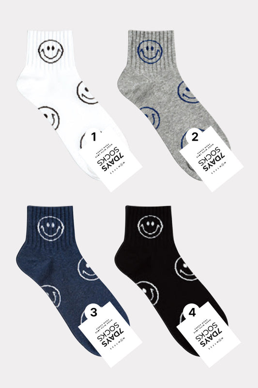 Men's Basic Smile Sneakers Socks