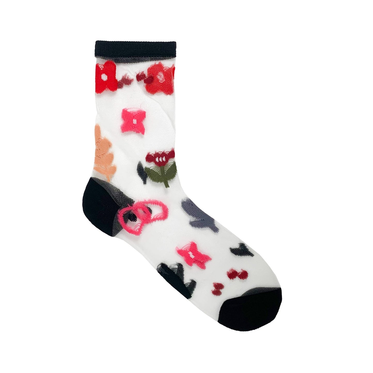 Women's Crew See-Through Simple Nature Socks