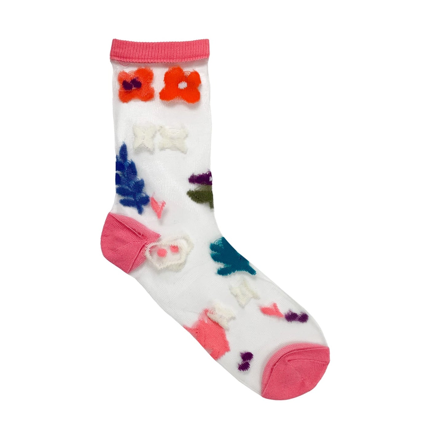 Women's Crew See-Through Simple Nature Socks