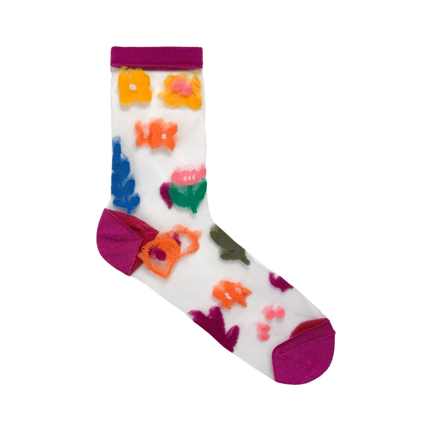 Women's Crew See-Through Simple Nature Socks