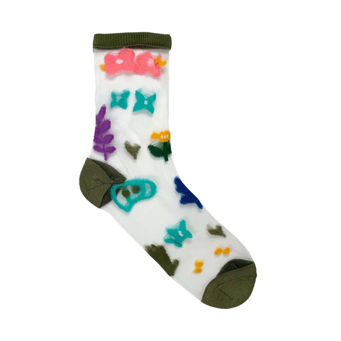 Women's Crew See-Through Simple Nature Socks