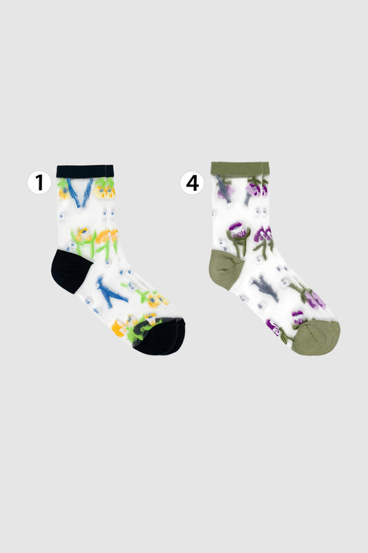 Women's Crew Sheer Spring Garden Socks
