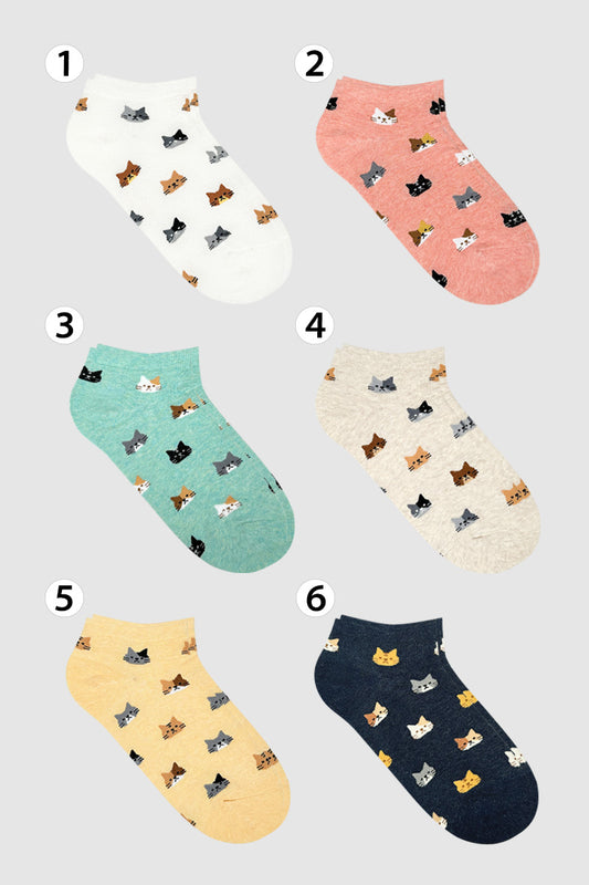 Women's Ankle Cat Friends Socks