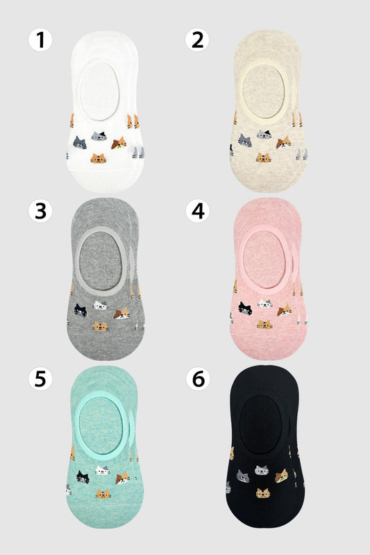 Women's No Show Cat Friends Socks