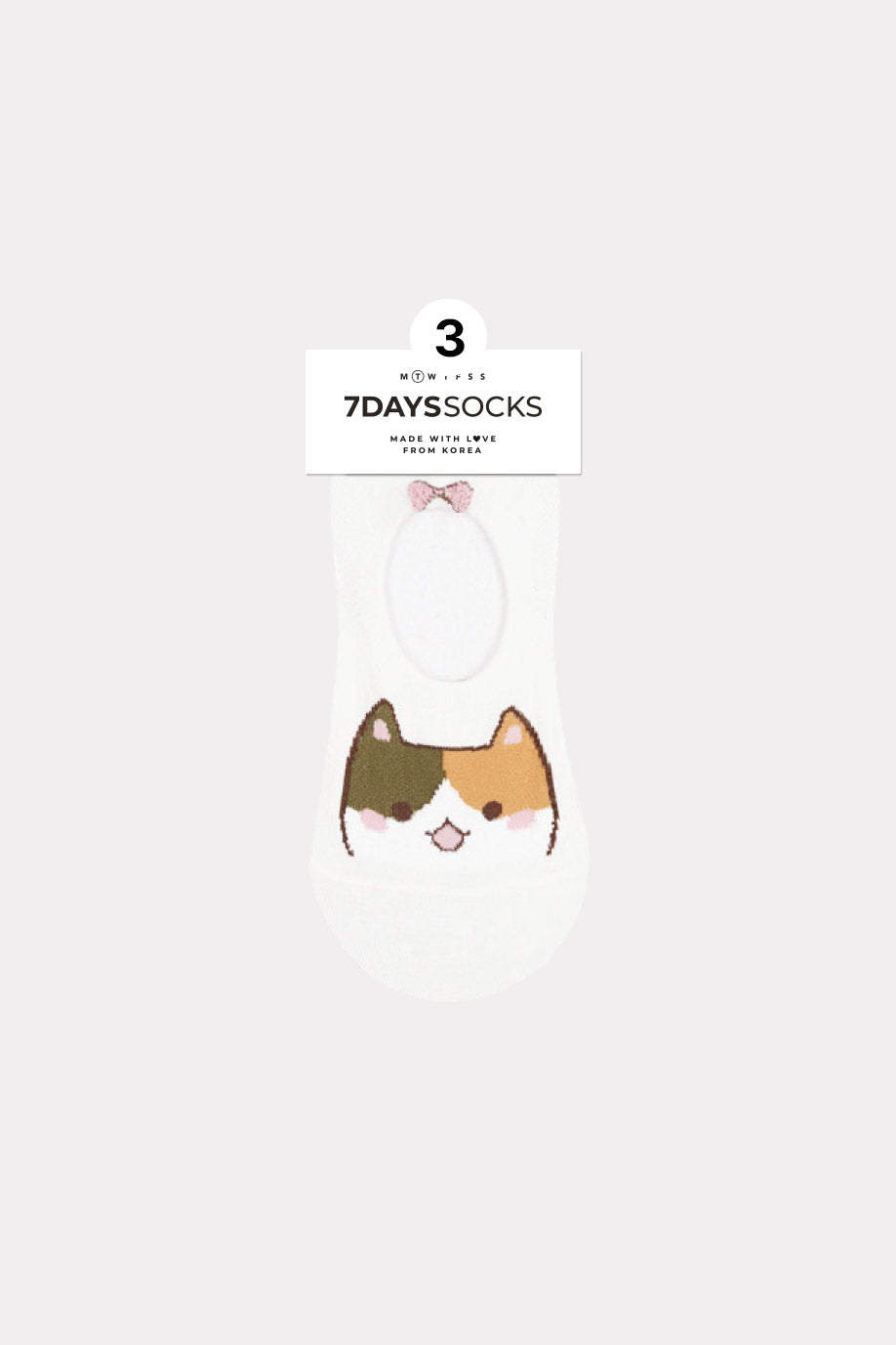 Women's No Show Tomboy Cat Socks - Made in Korea