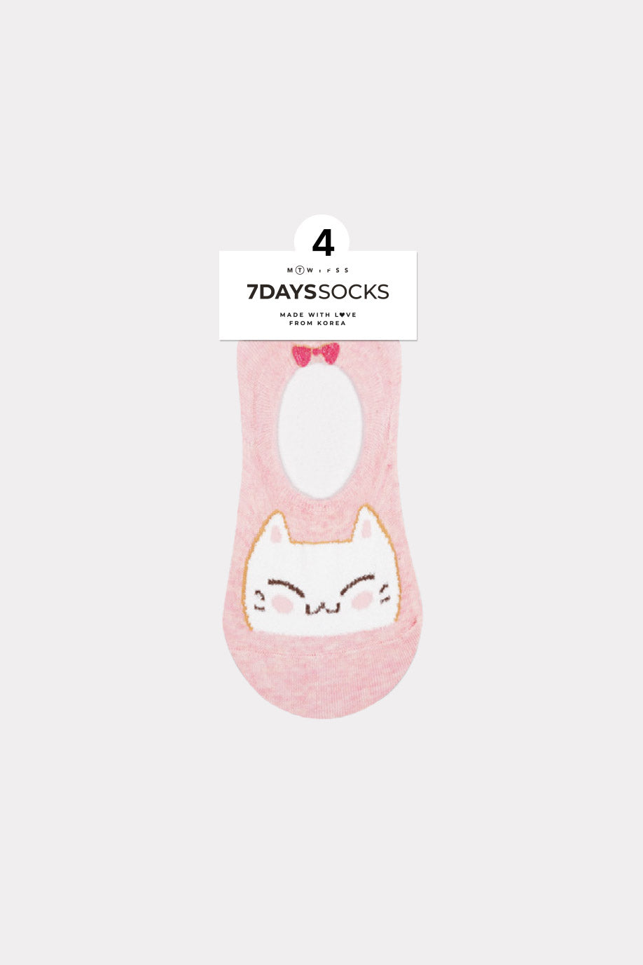 Women's No Show Tomboy Cat Socks - Made in Korea