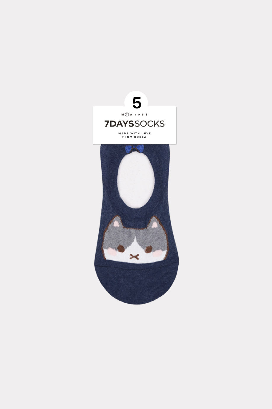 Women's No Show Tomboy Cat Socks - Made in Korea