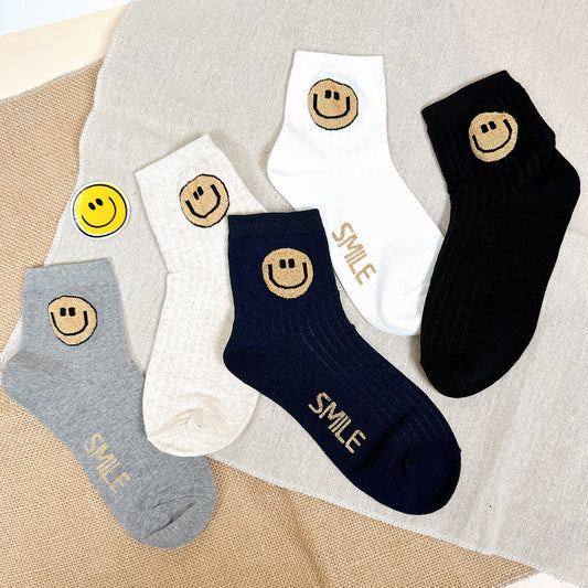 Women's Crew Simple Smile Socks
