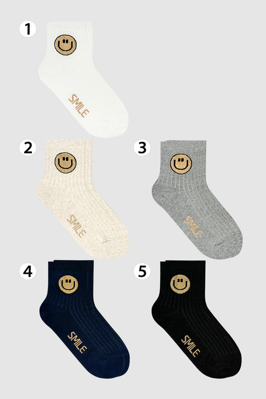 Women's Crew Simple Smile Socks