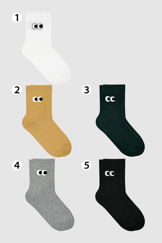 Women's Crew Daily Circle Eyes Socks - Made in Korea