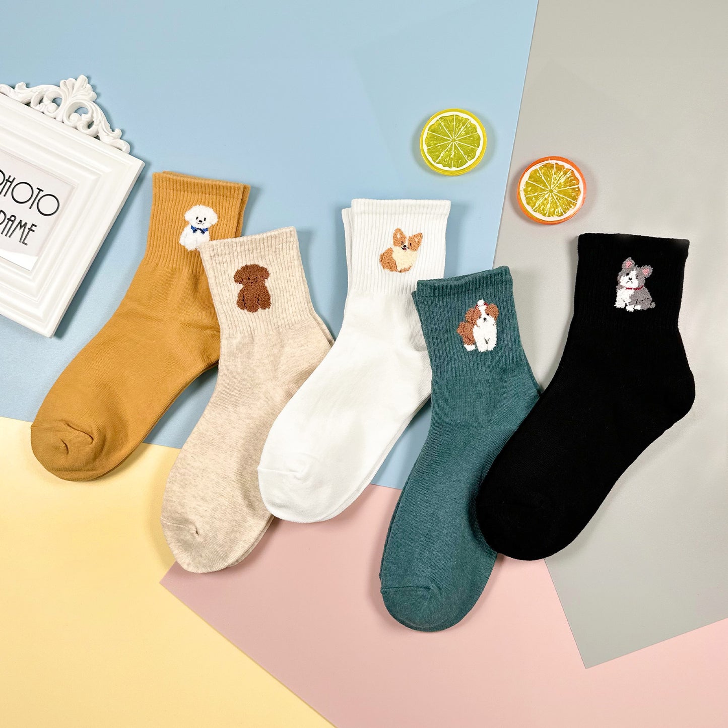 Women's Crew Puppy Land Socks