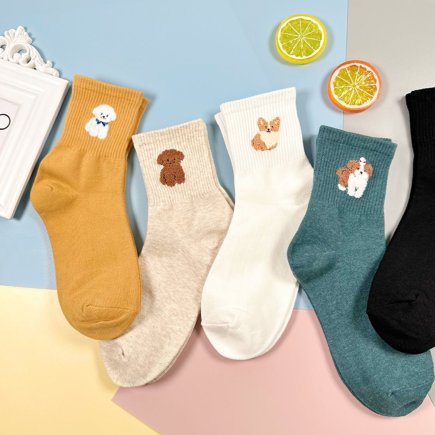 Women's Crew Puppy Land Socks