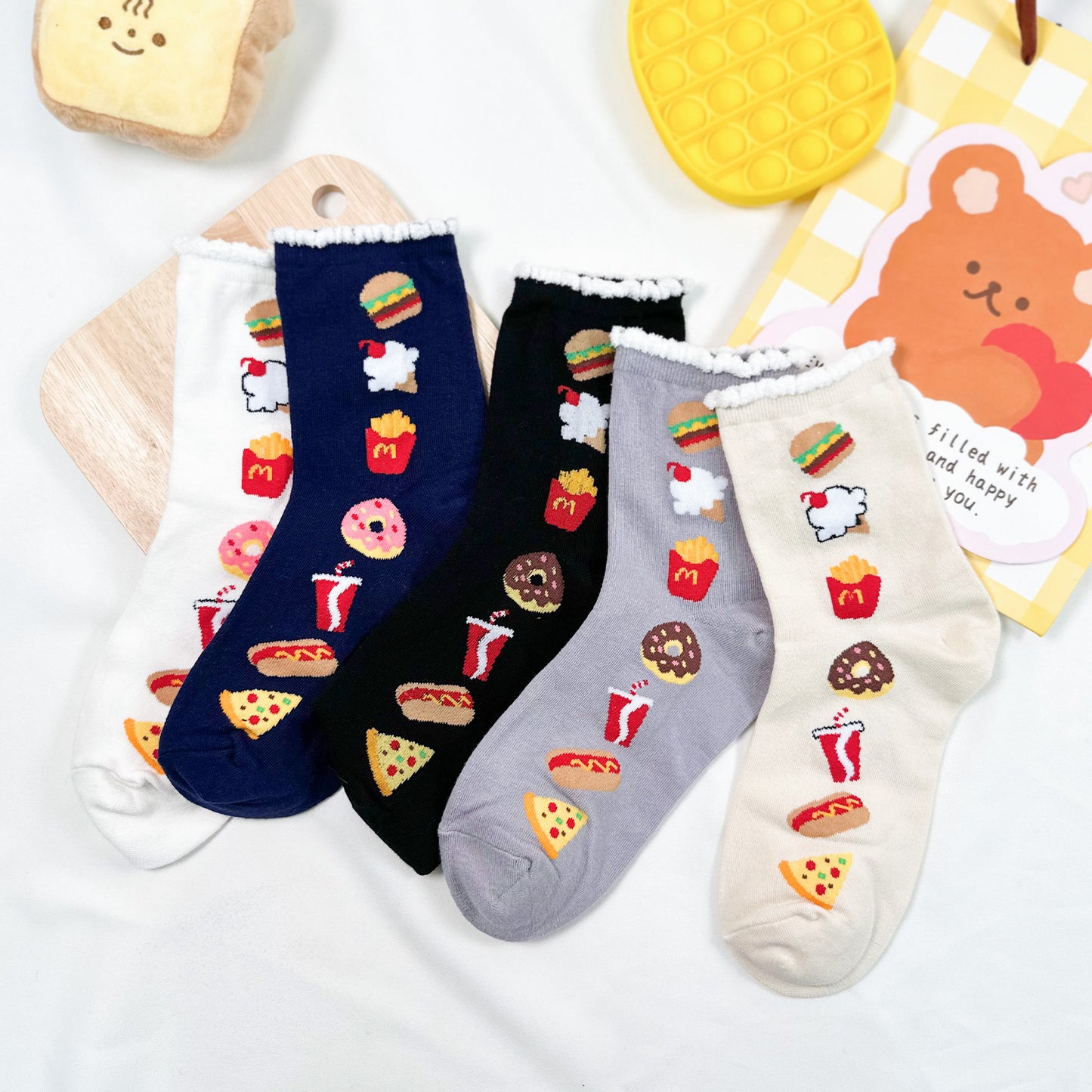 Women's Crew Food Mix Decoration Socks