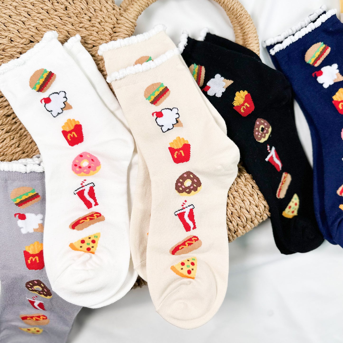 Women's Crew Food Mix Decoration Socks