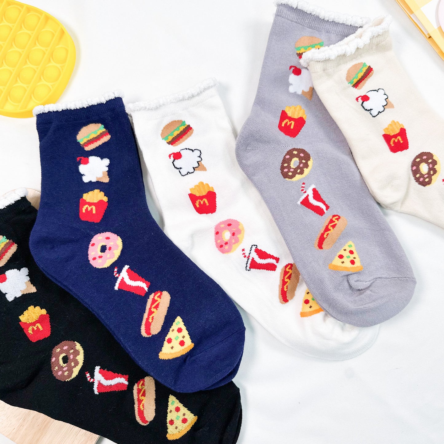 Women's Crew Food Mix Decoration Socks