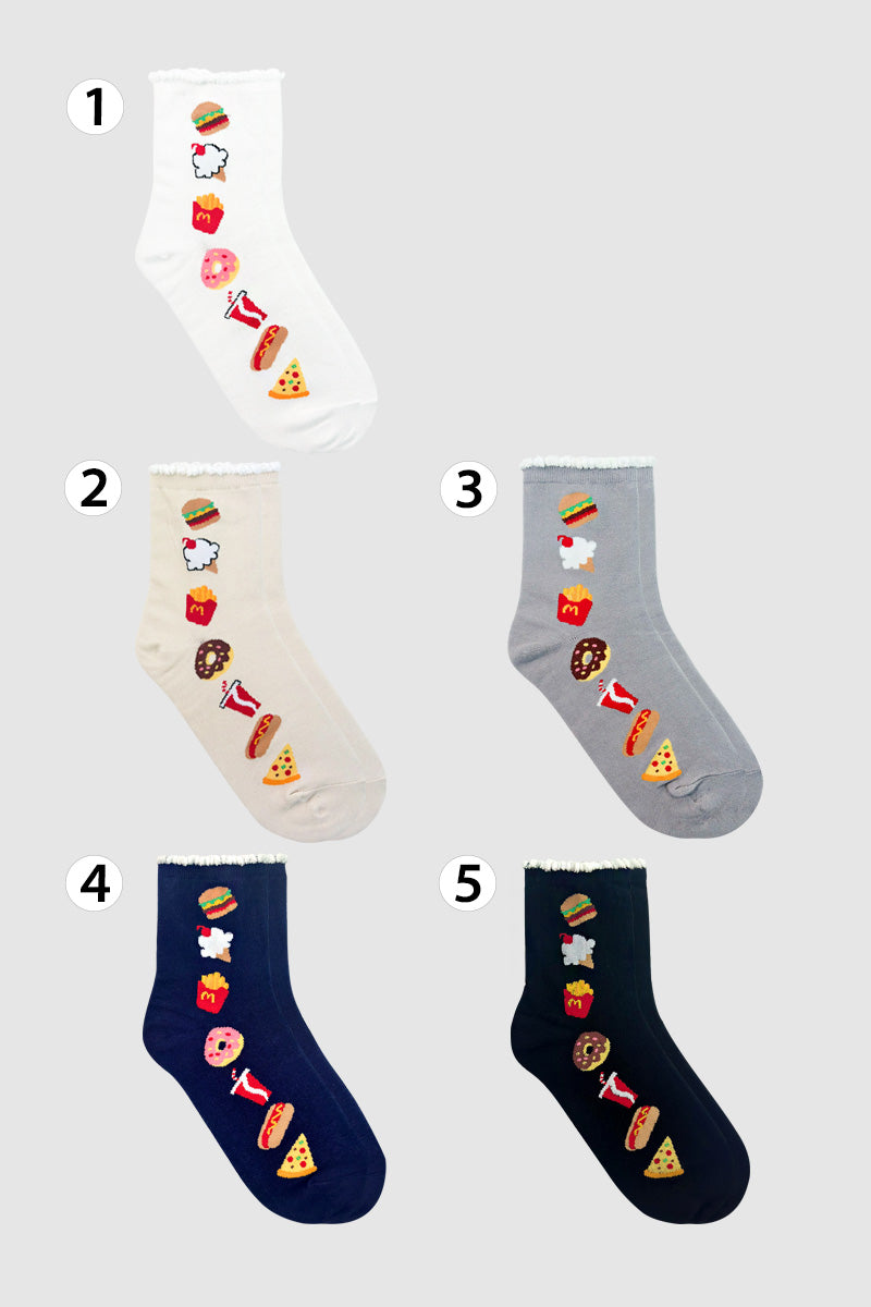 Women's Crew Food Mix Decoration Socks