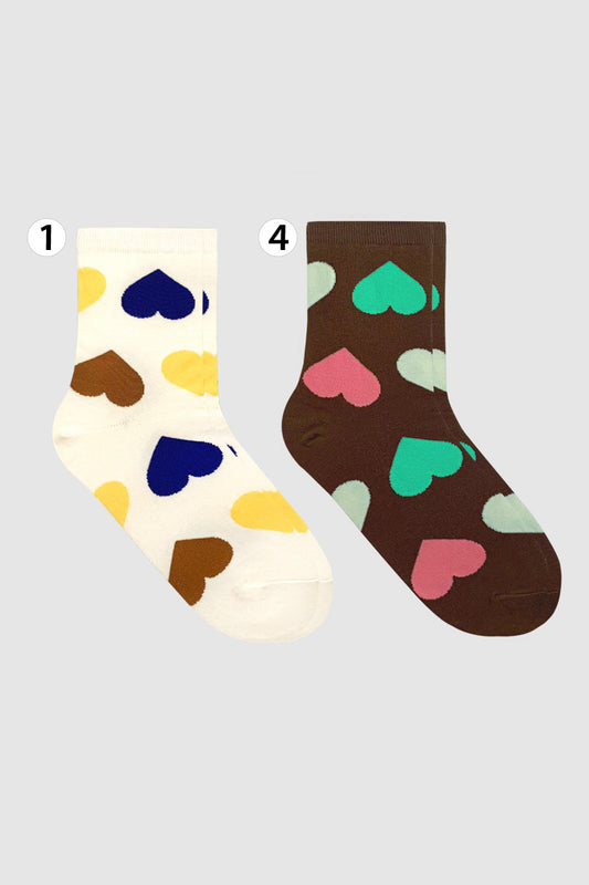 Women's Crew Triple Big Heart Socks