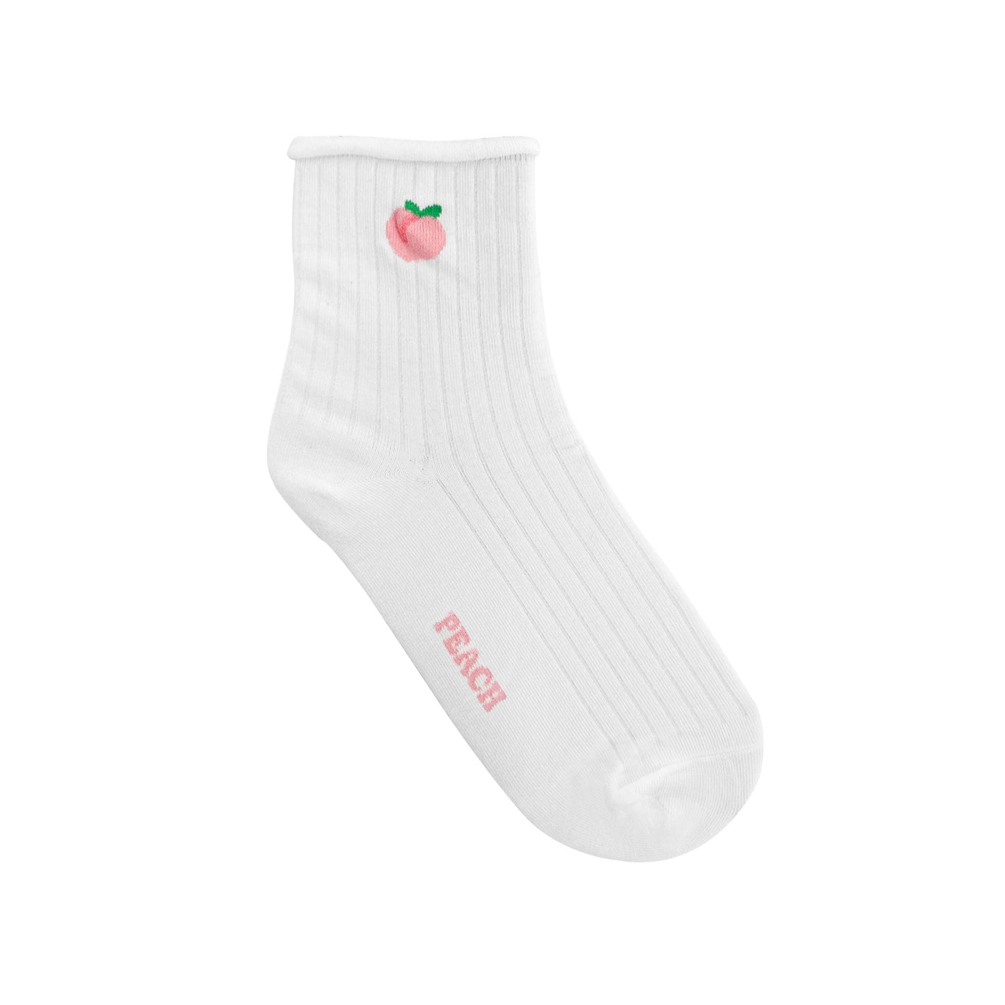 Women's Crew Ribbed Fruit Rolled Socks