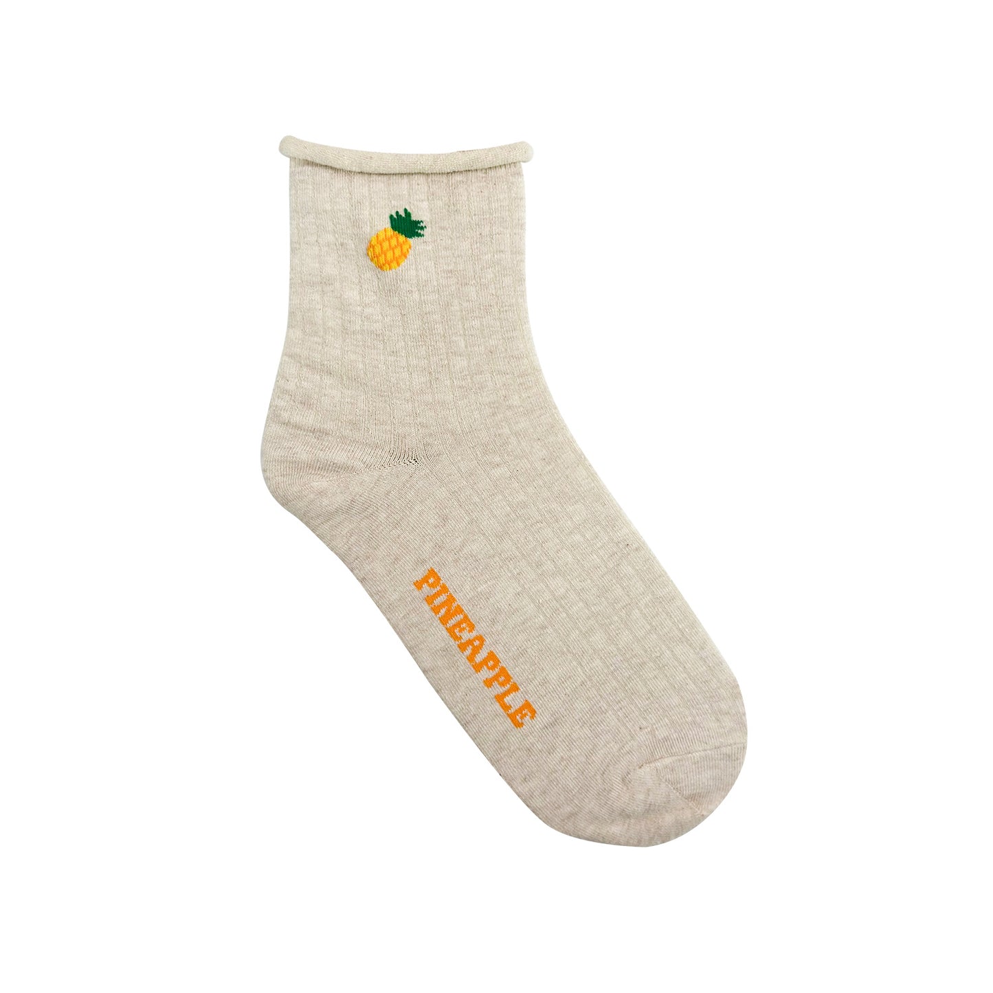 Women's Crew Ribbed Fruit Rolled Socks