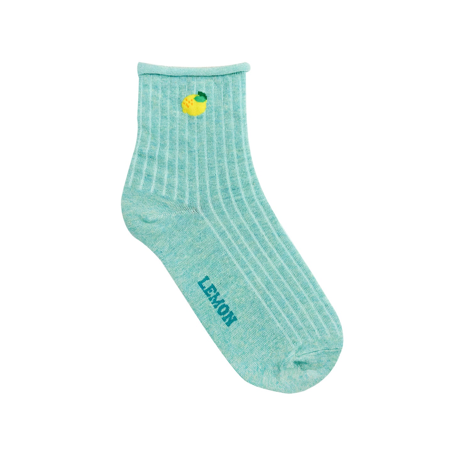 Women's Crew Ribbed Fruit Rolled Socks