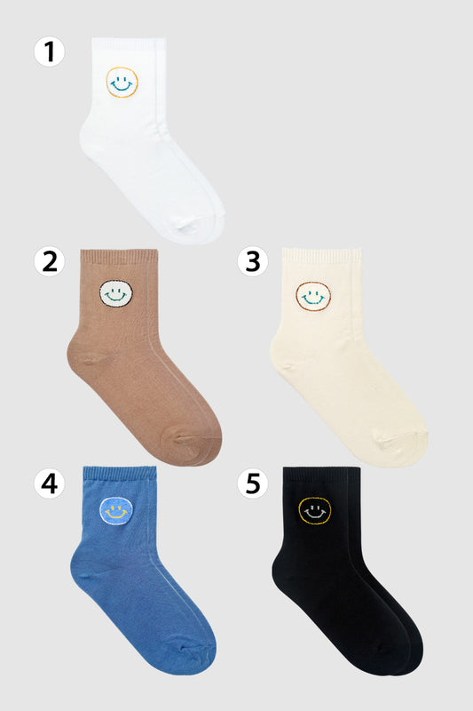 Women's Crew Pop-Up Smile Socks