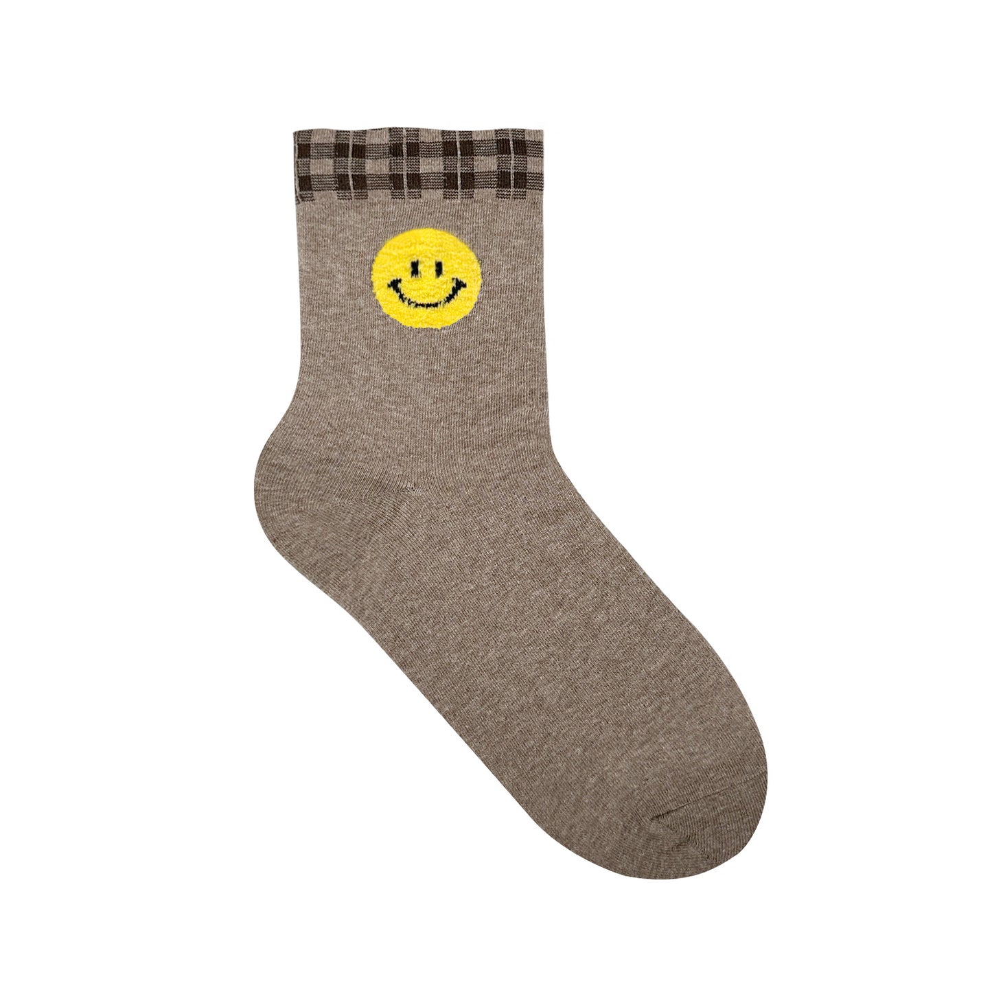 Women's Crew Smile Face Socks - Made in Korea