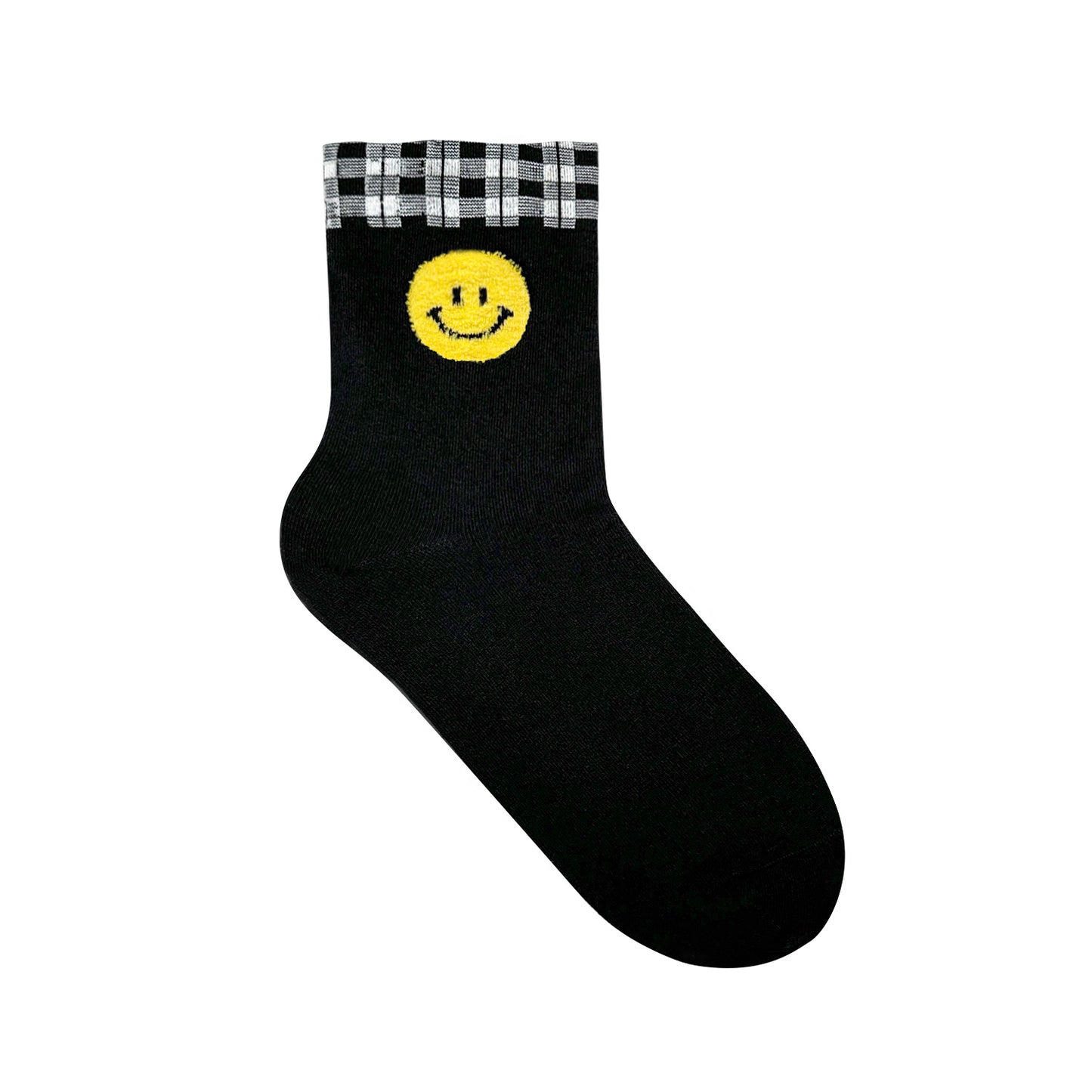 Women's Crew Smile Face Socks - Made in Korea