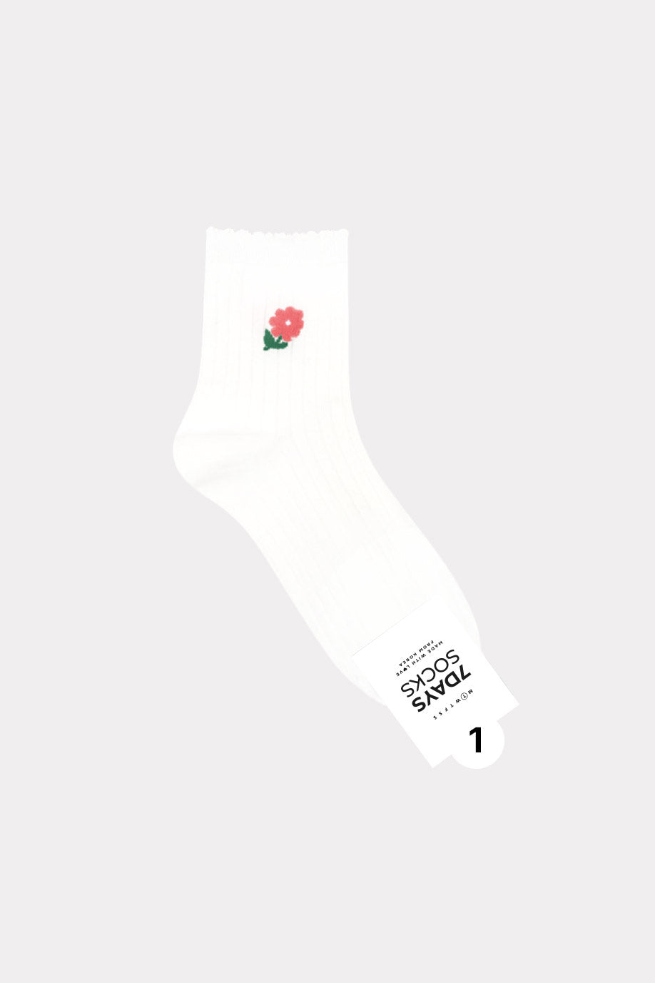 Women's Crew Flower  Socks - Made in Korea
