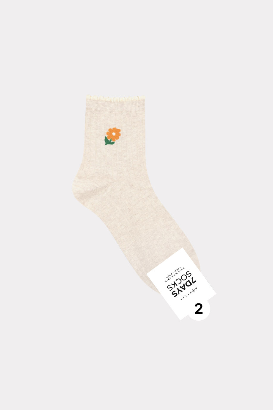 Women's Crew Flower  Socks - Made in Korea