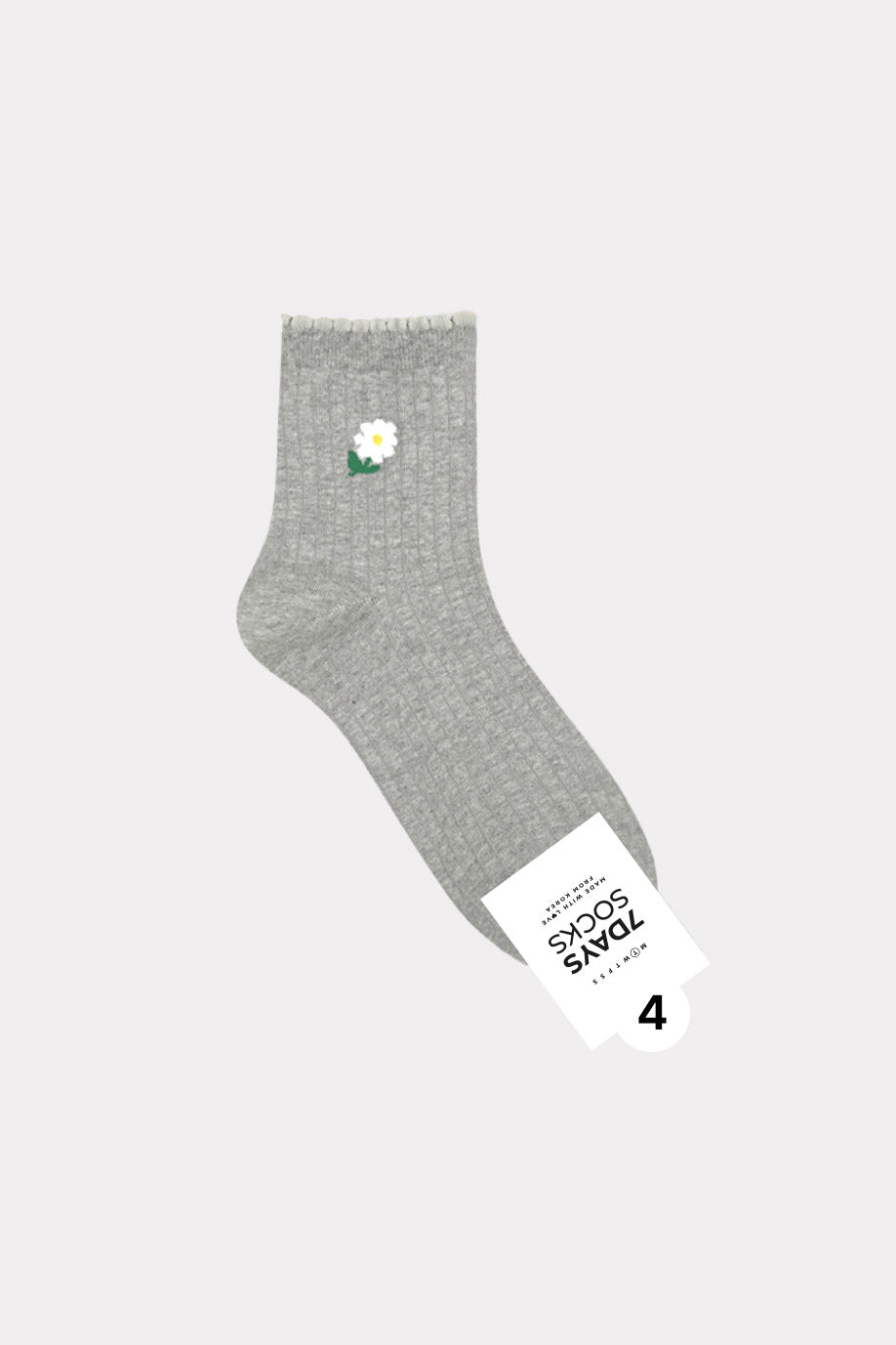 Women's Crew Flower  Socks - Made in Korea
