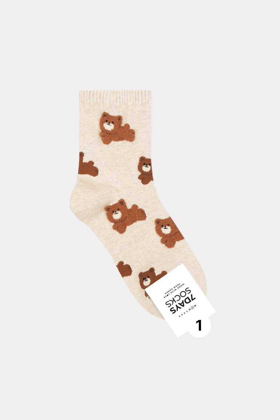 Women's Crew Fluffy Animal Land  Socks - Made in Korea