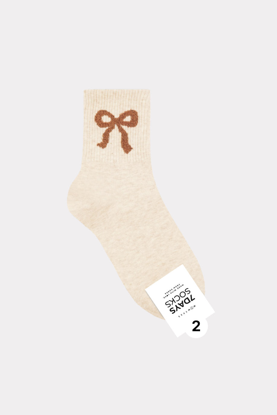 Women's Crew Loving You Bow Socks - Made in Korea