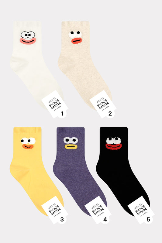 Women's Crew Eye face Socks - Made in Korea