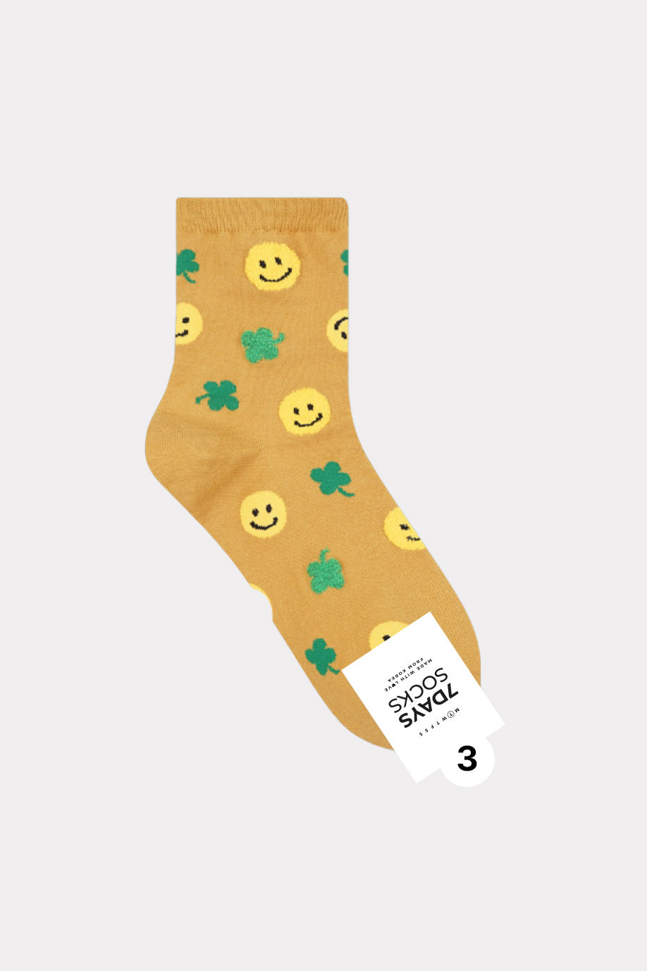 Women's Crew Smile clover Socks - Made in Korea