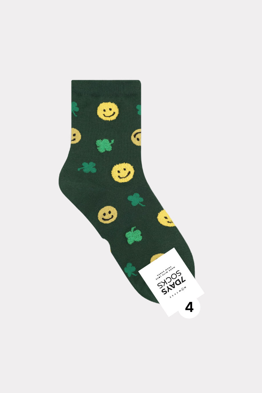 Women's Crew Smile clover Socks - Made in Korea