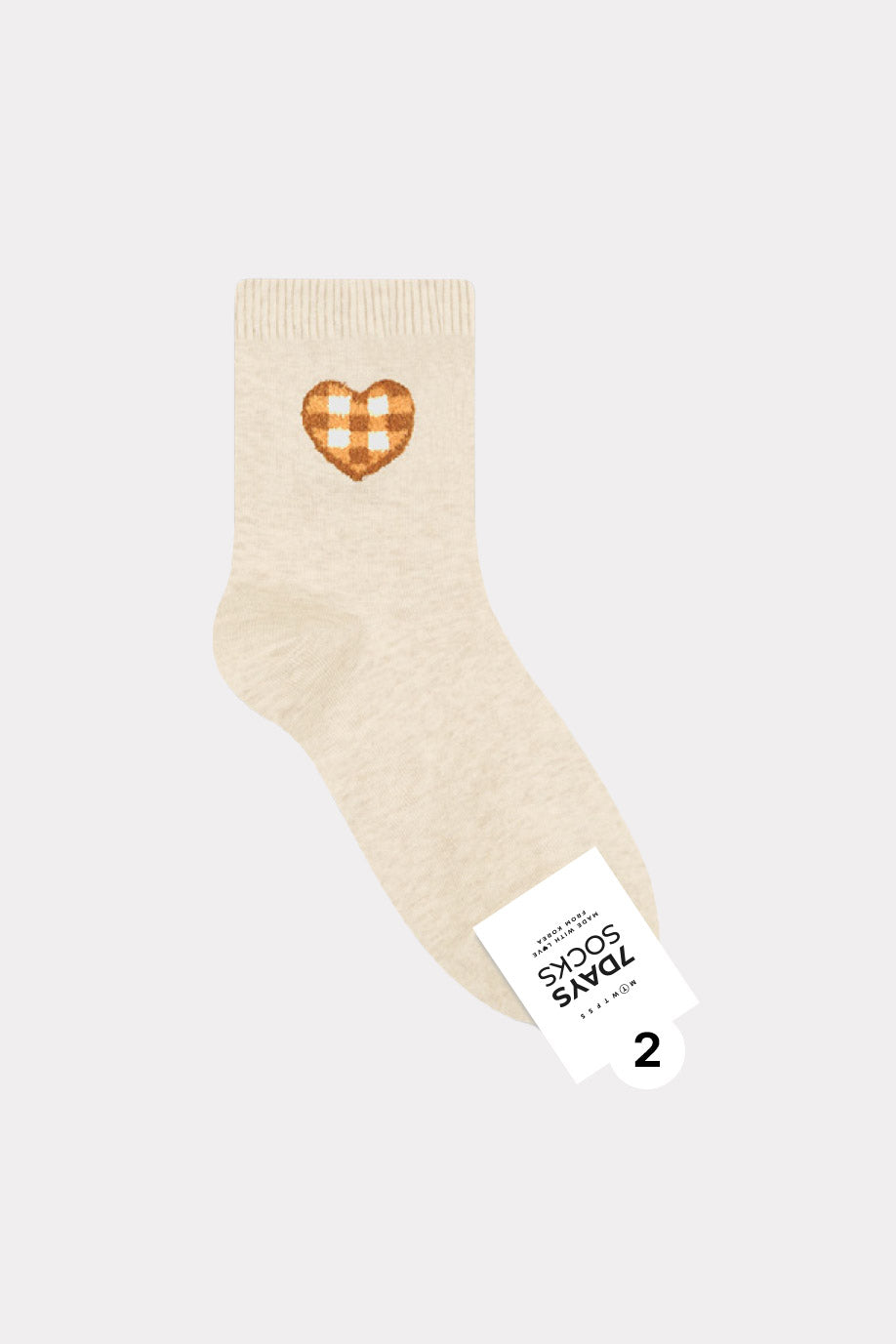 Women's Crew Heart Check Socks - Made in Korea