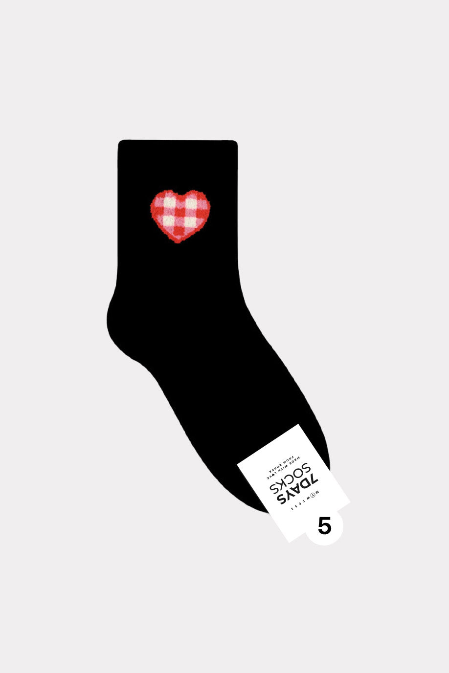 Women's Crew Heart Check Socks - Made in Korea