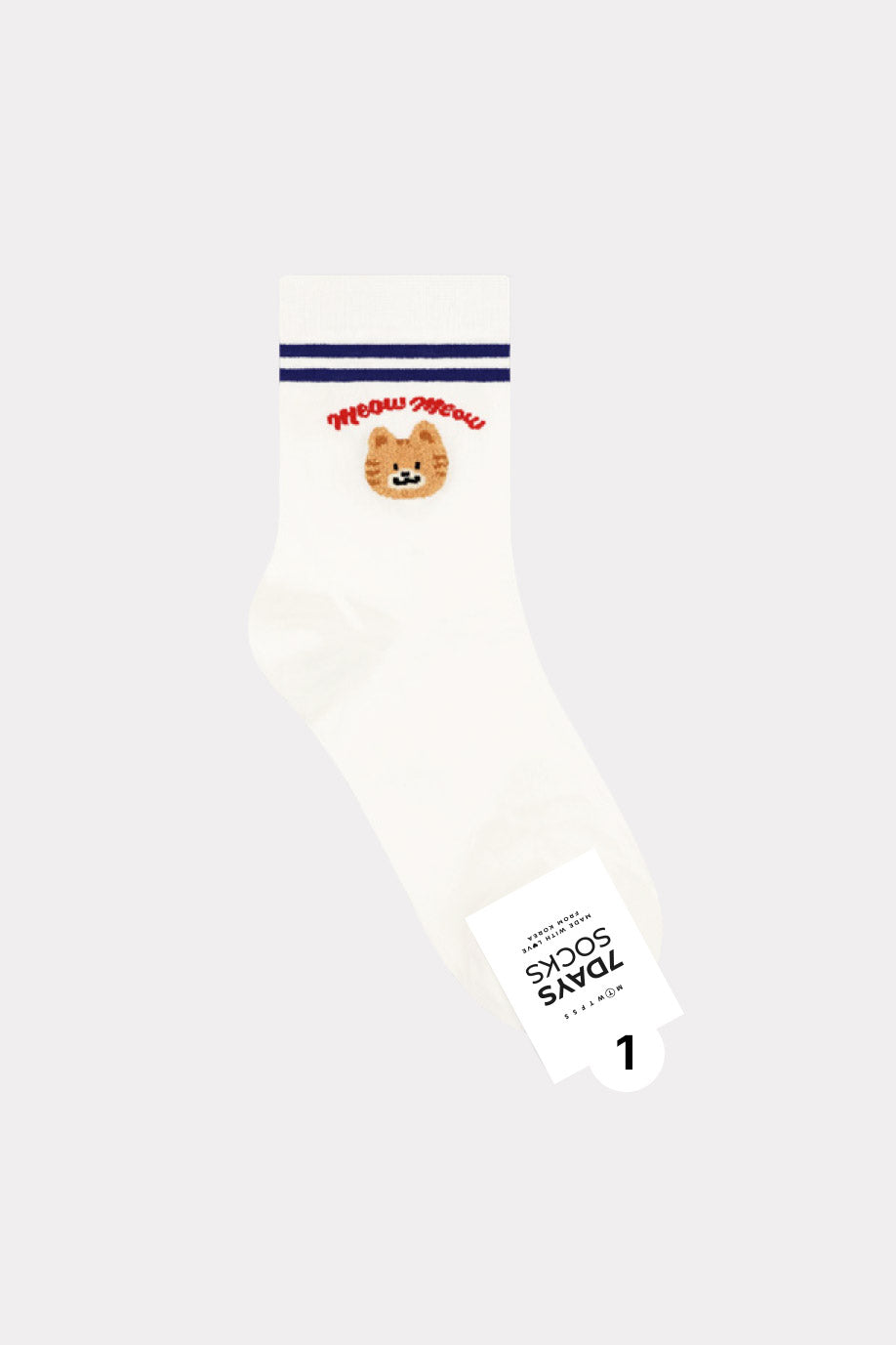 Women's Crew Cat Family Socks - Made in Korea