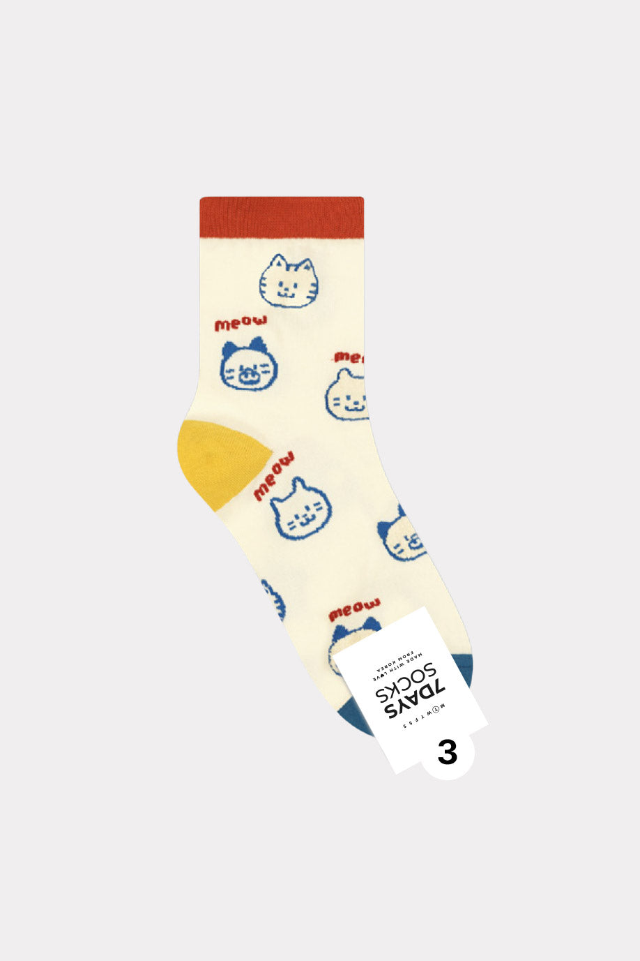 Women's Crew Cat Family Socks - Made in Korea