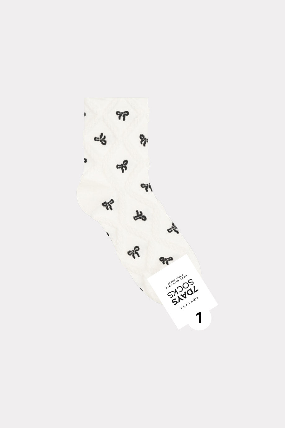 Women's Crew Romantic Bow Socks - Made in Korea