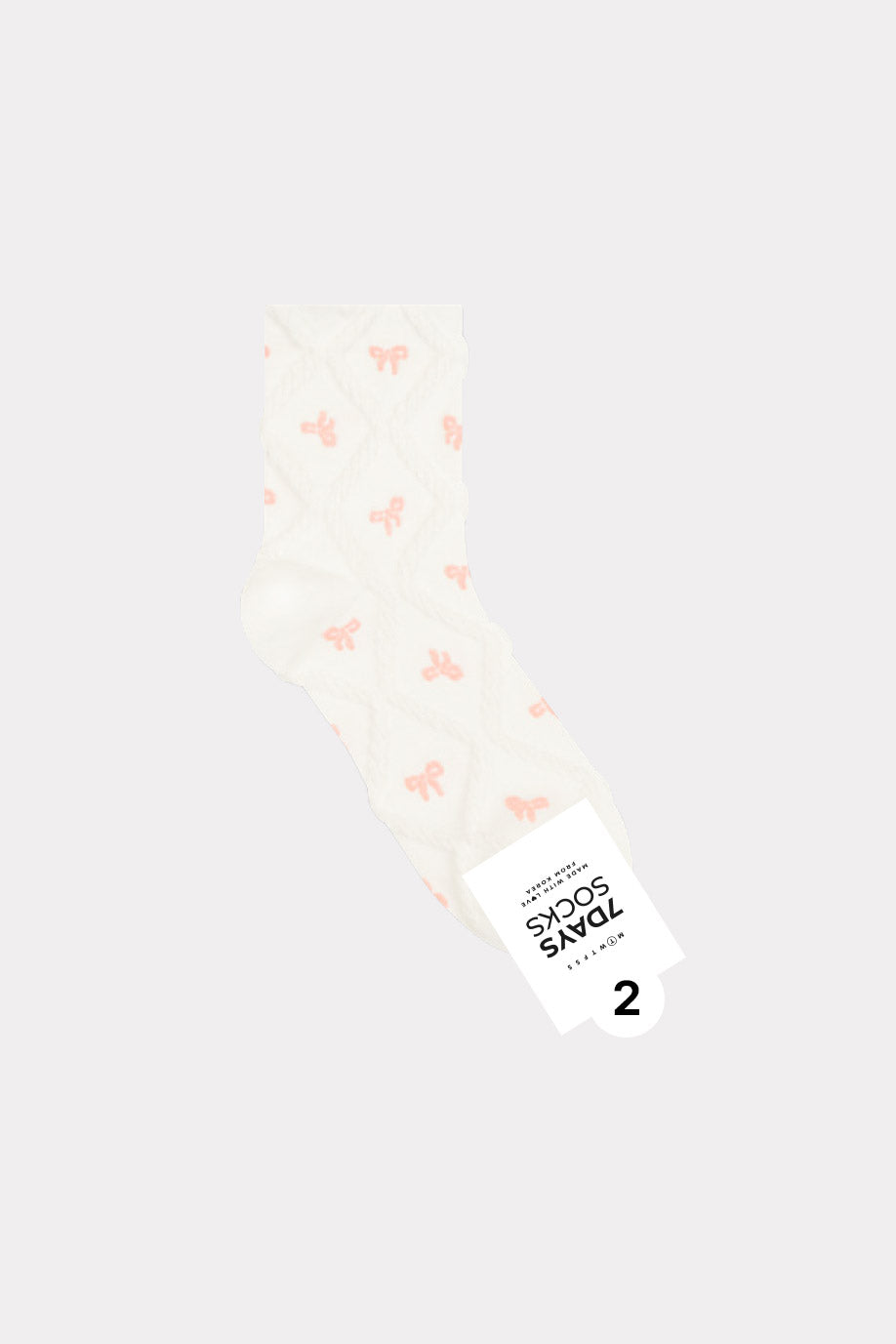 Women's Crew Romantic Bow Socks - Made in Korea