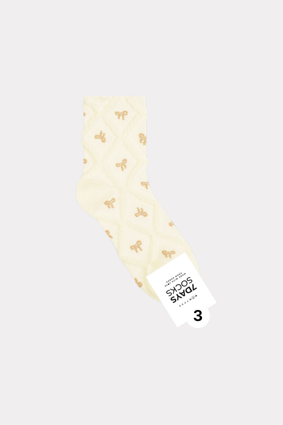 Women's Crew Romantic Bow Socks - Made in Korea