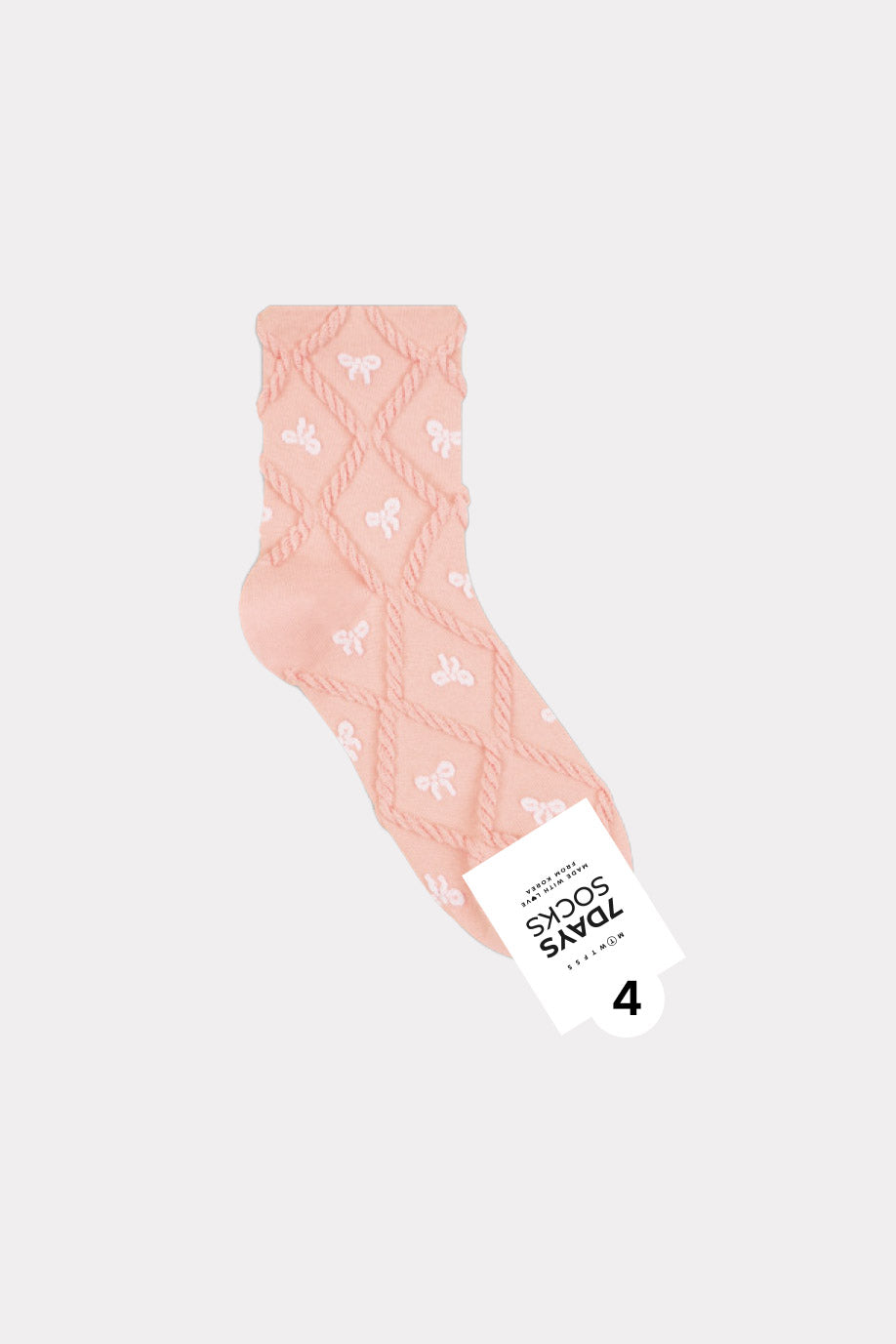 Women's Crew Romantic Bow Socks - Made in Korea