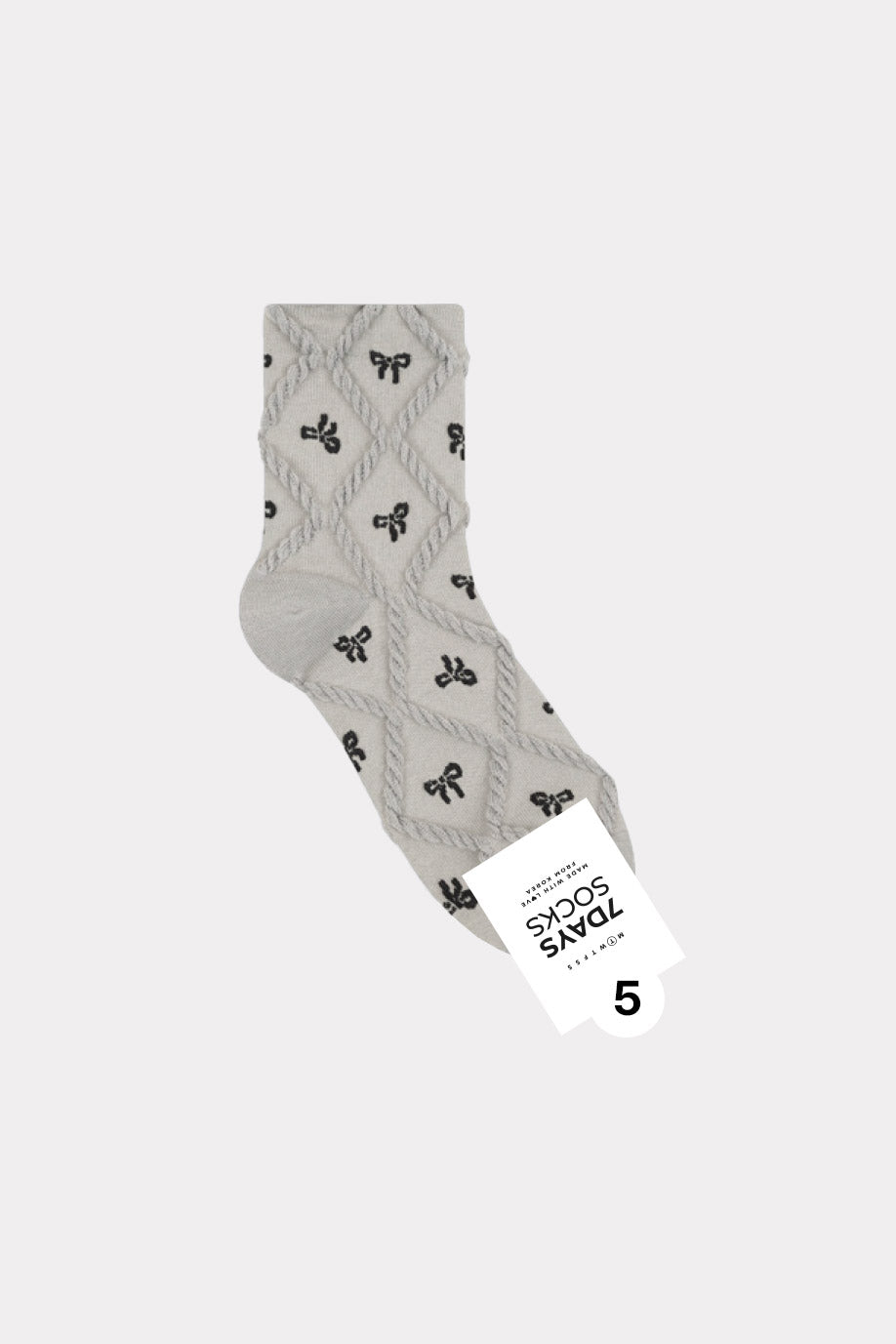 Women's Crew Romantic Bow Socks - Made in Korea
