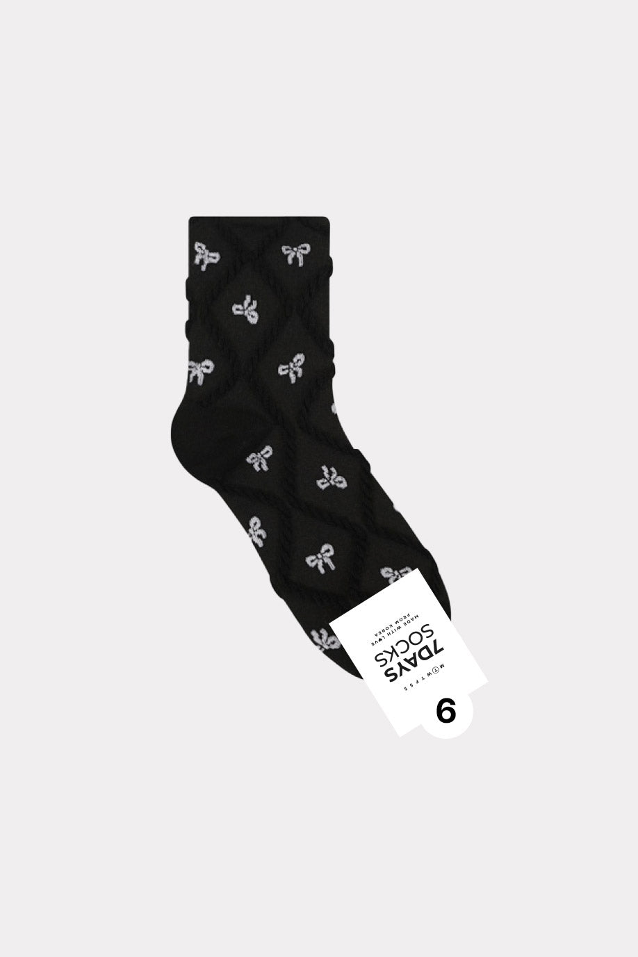 Women's Crew Romantic Bow Socks - Made in Korea