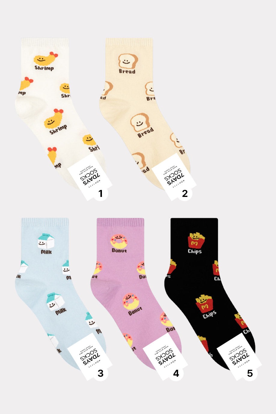 Women's Crew Petit Food Socks - Made in Korea