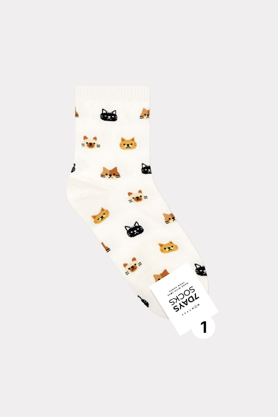 Women's Crew Family Cat Socks - Made in Korea