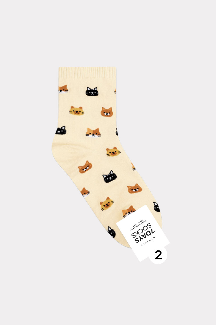 Women's Crew Family Cat Socks - Made in Korea