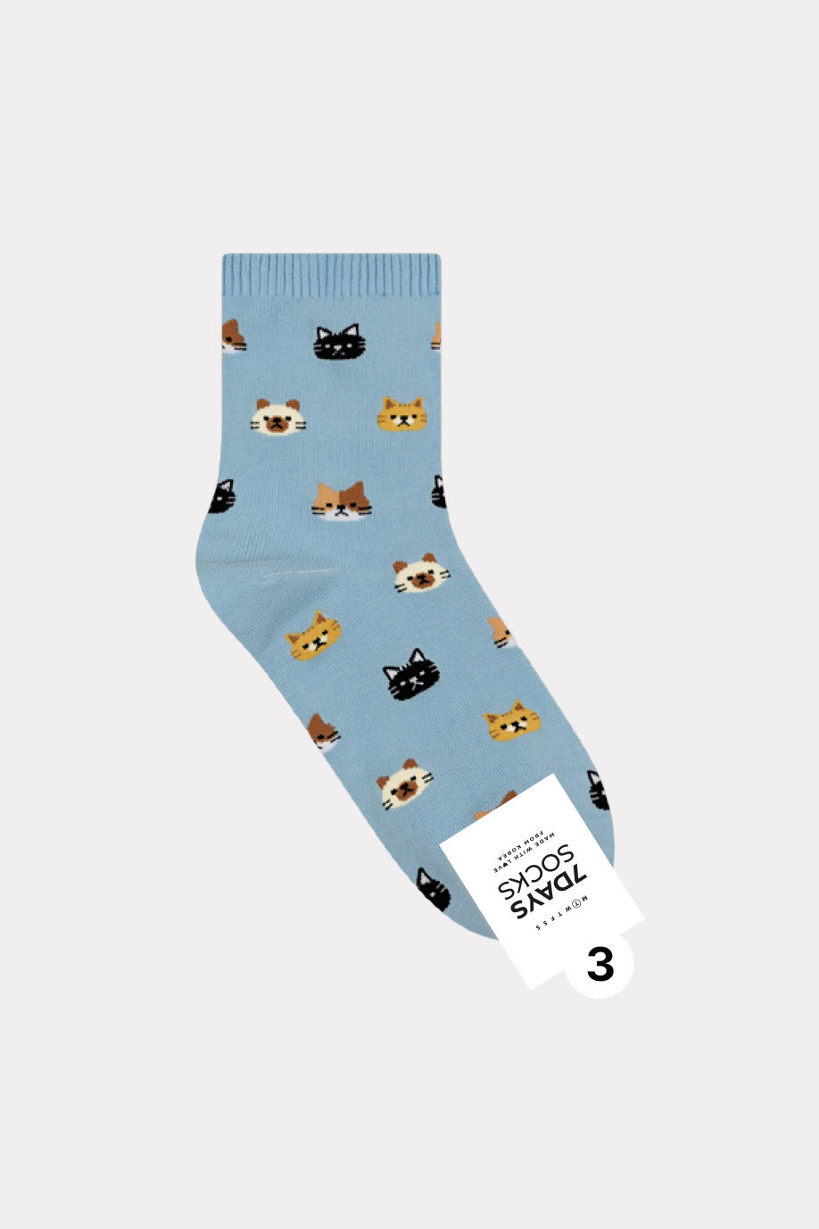 Women's Crew Family Cat Socks - Made in Korea
